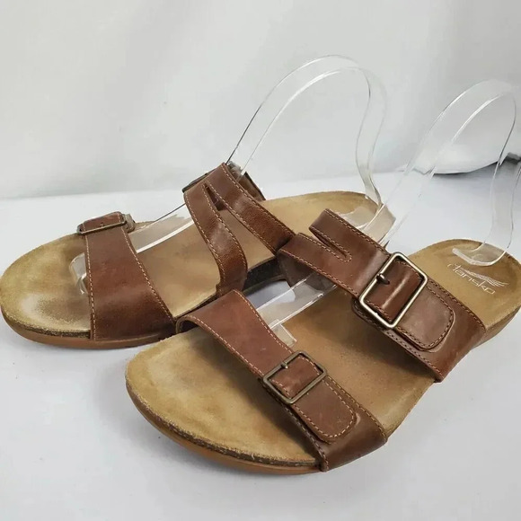 Women's DANSKO Vintage Comfort Wedge Heeled Leather Open Toe Sandals SZ 41 - Picture 8 of 14